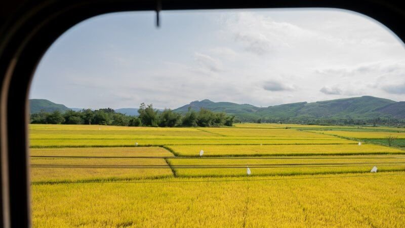 Beautiful scenery outside the train window