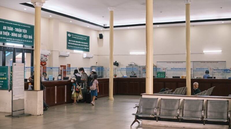 Customers can purchase tickets directly at the train station