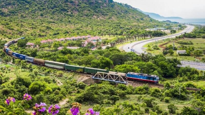 The train route from Saigon to Nha Trang