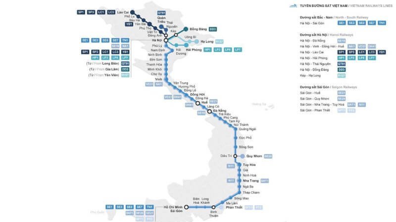 Vietnam Railway map