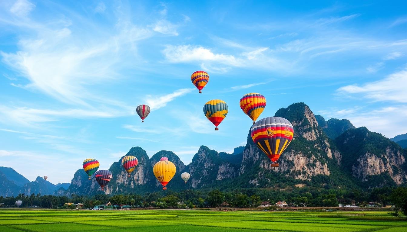 Hot Air Ballooning in Vang Vieng