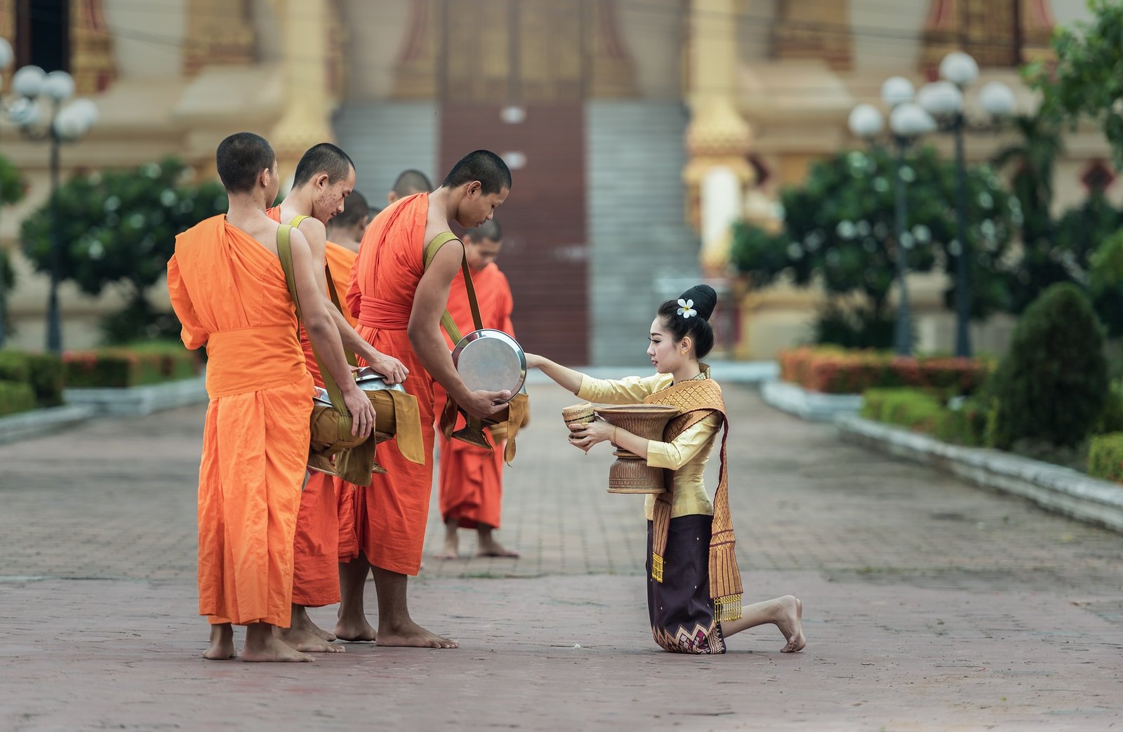 Tak Bat in Laos