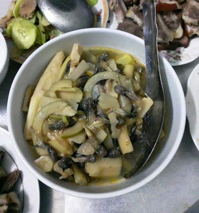 Tadpoles with Bamboo Shoots (Nòng Nọc Om Măng)